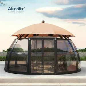 OEM High Quality Ventilated Aluminum Alloy Patio Pavilion Tent Enclosures Glass Room Pergola Canopy Gazebo Garden House Outdoor Dome Sunroom - Foshan Aluno Metal Materials Co., Ltd. - China