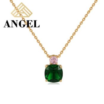 Two Big Shining Cubic Zirconia Moissanite Lab Diamond Hot Sale New Arrival Fashion Accessories Charm Necklace - Guangzhou Angel jewellery co.,ltd - China