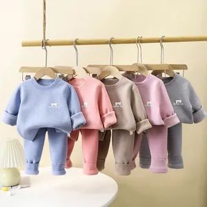 Wholesale Kid Clothing Autumn Warm Shirts Clothes T Shirts with Fleece Kids Set - Guangzhou Nolai Garment Co., Ltd. - China