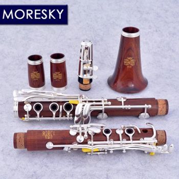 Moresky Red Wood Professional Clarinet 18 Keys Bb Rosewood Mopane Silvering Keys Sib Klarnet M121 - Hengshui Moresky Musical Instrument Trading Co., Ltd. - China