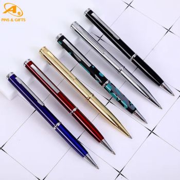 Wholesale Office Sationery Supply 3D Personalized Metal Logo Custom Plastic Wooden Company Promotional Gift Gel Fountain Marker Luxury Fancy Ballpoint Ball Pens - Dongguan AQ PINS&GIFTS CO.,LTD - China