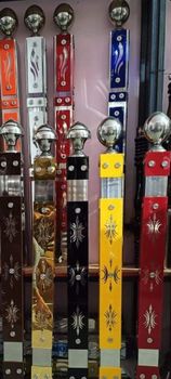 Stainless Steel Railing Pillar, 4 Feet Color Golden Length 4 Feet Material Stainless Steel Design Bar , panel , cable Usage/Application Home , Hotel , - Rudra Enterprises - India