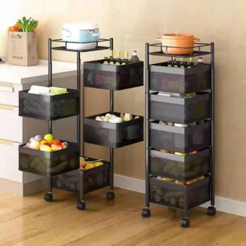 Wholesale Price Multilayer Rotating Baskets Rack Storage Rack Shelf Vegetable Fruit Basket Kitchen Trolley Cart - Anhui Xianwei E-Commerce Co., Ltd - China