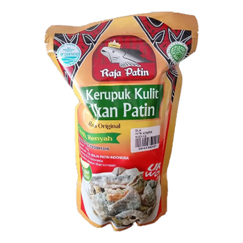 Halal Snack Fish Skin Crackers Weight (kg) 250 gram Brand Name Raja Patin Texture Light, Crispy Shelf Life 12 Month, 12 Months - PT Hamir Jaya Sentosa - Indonesia