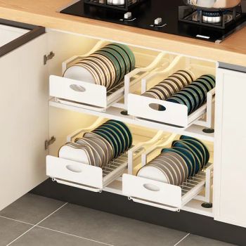 Factory Price Household Items Kitchen Stainless Steel Installation Free Pull-out Bowl Dish Plate Storage Cabinet Organizers Rack - Foshan Huaai Kitchen and Bathroom Hardware Products Co. Ltd. - China