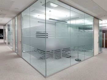 Full Height Aluminium And Glass Office Partition (Anodized) Color Grey Surface Finish Anodized Door Provision With Door Partition Type Full - S S Conmat Private Limited - India