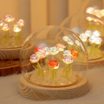 New Rose Wholesale Handmade DIY Night Light Solid Wood Gift Table Lamp - KONG SENG LTD - China