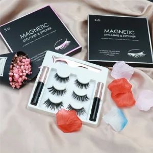 Magnetic Eyelashes Set with Magnetic Eyeliners Magnetic Lashes Vendors False 3D Mink Eyelash Magnetic Eyeliner - Shanghai July Textile Co.,Ltd - China