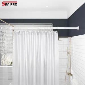Sanipro Adjustable Drill Free Towel Drying Racks Metal Door Rail Rod Extendable Telescopic Bathroom Shower Curtain Poles - Ningbo Master Building Material Co., Ltd. - China
