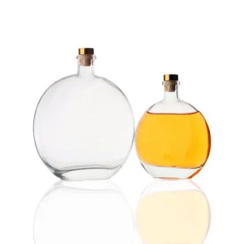 Flat Round Whiskey Vodka Gin Rum Alcohol Beverage Liquor Wine Glass Bottle - Xuzhou Youchum International Trade Co., Ltd. - China