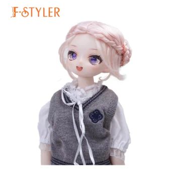 Fstyler Synthetic Mohair Hair Buns Small Mini BJD 18 Inch Custom Wholesale Bulk Sale Doll Accessories for BJD Doll Hair Wig - Jinhan Wig (Factory) Co., Ltd. - China