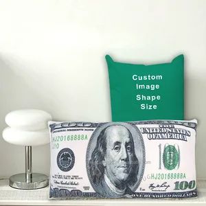 Custom Printed 100 Dollar Bill Shaped Pillows Wholesale Custom Throw Cushions - Gongyi Miracle Trading Co., Ltd. - China