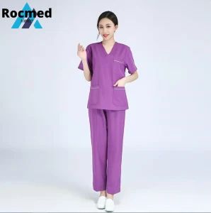 Purple OEM Factory Hospital Veterinary Animal Pet Clinic Uniform Nurse Scrubs Suit Uniform Scrub Medical Scrub Suit Nurse Staff Su - Zhangjiagang Roc Medical Technology Co., Ltd. - China