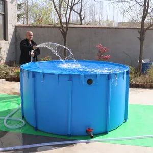 Versatile PVC Water Tank for Shrimp and Fish Farming Needs Model NO. 1.8x1m Trademark shamoquan Specification 1.8x1m Type Canvas Fish Tank - Weifang New Thinking Environmental Protection Technology Co., Ltd - China