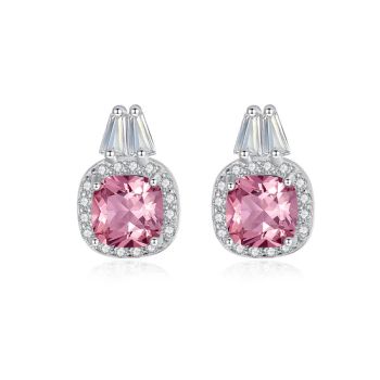 Colored Diamond Cubic Zirconia 925 Sterling Silver Stud Earrings - GUANGZHOU ARTS JEWELLERY CO., LTD. - China