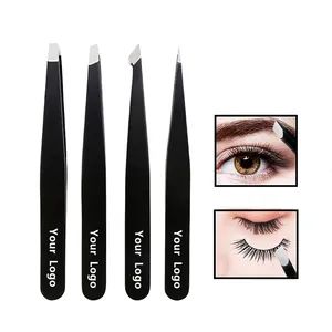 Private Logo Grip Eyebrow Tweezers Black Pink Thick Metal Stainless Steel Brow Tweezers Custom - Qingdao Shellstar Industrial Technology Co., Ltd - China