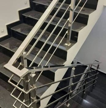Stainless Steel Stair Case Railing Usage Home Thickness 10 mm Finish Polished Infill Type SS Rods Material Grade SS 202 Application - Toobi Metals - India