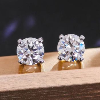 Round Brilliant Cut 925 Silver Def Vvs Moissanite Diamond Earrings - Wuzhou Provence Jewelry Co., Ltd. - China