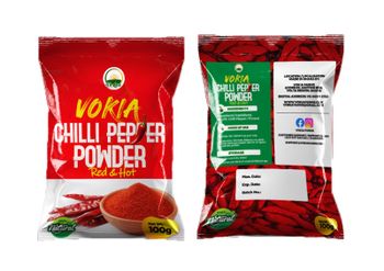 Chilli Powder Packaging Sachet Shelf Life 1 year Place of Origin - Vokia Farms - Ghana