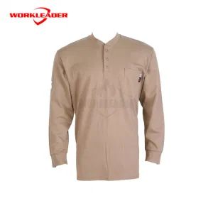 UL-Nfpa2112 Flame Retardant Henley Shirt 2105R Cotton Orange Navy Red Khaki 1500N Tensile 35N Tear 75ppm Formaldehyde - Henan Eastman Protection Technology Co., Ltd. - China