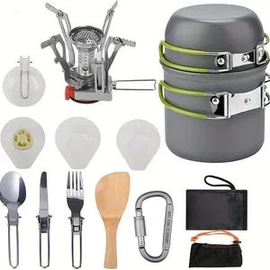 Essential Camping Cookware Kit Folding Knife Fork Portable Pan Bowl Set Cooking Set Perfect for Outdoor Adventures - Ningbo General Union Co., Ltd. - China