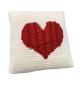 Constrast Color Heart Cable Knitted Sofa Backrest Decorative Pillows Cushions - YiWu OuYe Accessories Co., Ltd. - China