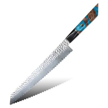 Hip-Home Bread Knives Damascus Cuchillo Kitchen Knife Size 9.5inch Origin China Packaging Single Model NO. KR2333 Type Bread - Hip-Home Industrial Co., Limited - China