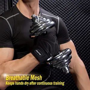 Microfiber Anti Slip Grip Weight Lifting Gym Gloves for Workout Training Fitness Bodybuilding - QINGDAO AOLIJIA SPORTS GOODS CO., LTD. - China