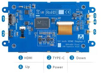 Touch TFT LCD Display 5" Inch Vertical Type HDMI Raspberry Pi Driver Board Module - RONBO ELECTRONICS LIMITED - China