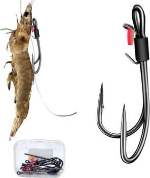 Double Fishing Hooks-Live Shrimp Hook Bait Holder Hooks, Fishing Lures Saltwater Freshwater Fishing Gear Fishing Lure - Weihai Lotus Outdoor Co., Ltd. - China