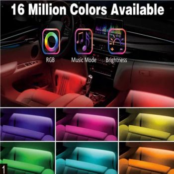 16 Million Colors Car Interior Lights Bar Bluetooth LED Car Strip Lights - Ningbo Chain-Home Machinery Co., Ltd. - China