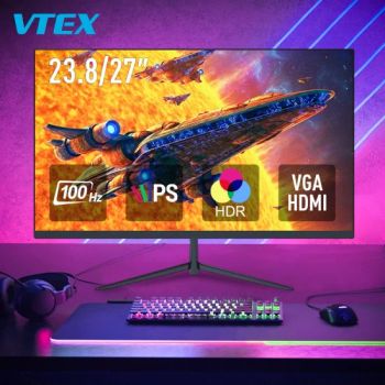 Vtex 23.8 Inch Monitor Desktop Frameless LCD LED Screen Wide LED 100Hz 1920X1080 HD-Mi Dp PC Office Gaming Computer Monitors - Shenzhen Vitek Electronics Co., Ltd. - China