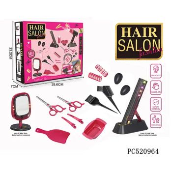 Pretend Play Preschool Educational Beauty Hair DIY Home Simulation Salon Hairdressing Tools Electric Hairdryer Set - Pretty Coast Plastic Toys Co., Ltd - China