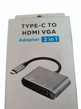 Type C To Hdmi VGA Adapter Color Grey Input Type c Number Of Pins 2 Application Laptop Material Aluminum Alloy Types Hdmi to vga - S.S. Computer Peripherals - India