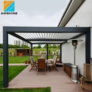 Modern Aluminium Pergola Outdoor Waterproof Pergola Motorized Retractable Roof Garden Buildings - Suzhou Amshine Building Material Co., Ltd. - China