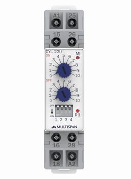 Multispan CYL 22U Cyclic Timer - Symmetric Cycle Mode, DIN Rail Mount, 24-240V AC/DC - B2S Technico Soluzione - India