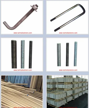 Threaded Bars / U-Bolts / L-Bolts Maximum Length 6 Meters Diameter Range M6 To M100 Material Options Bzp And Hdg Inch Size Correspondence - Rachna Fastner - India