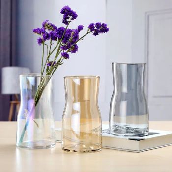 Factory Wholesale Simple Magic Color Electroplated Glass Vases Stained Glass Flower Arrangement Vases Clear Glass Vases - Yancheng Xinboyuan Glass Co., Ltd. - China