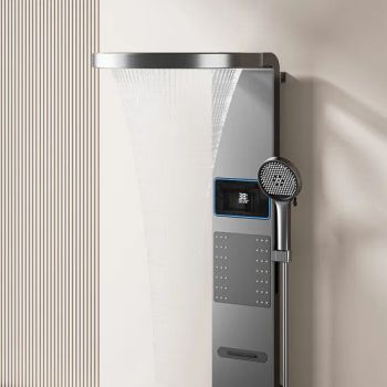 Luxury Bathroom Shower Set with Rainfall Waterfall Shower Head Brushed Gold Wall Mounted Rain Sprinkler Shower Set Panel - Nanjing Zenith Smart Innovation Tech Co., Ltd - China