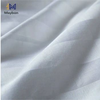 Manufacture for Bleached White Cotton Stripe Fabric Weight 140GSM Trademark OEM Quality Super Technics Woven Density 140*100 - Shandong Maybon Textiles Co., Ltd - China