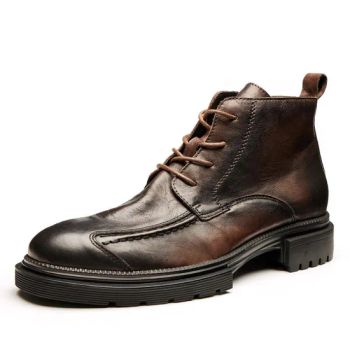Wholesale PU Leather MID Calf Gentleman Dress Footwear Retro Ankle Men s Martin Boots with Zipper - Baoding Saikun Import and Export Co., Ltd. - China
