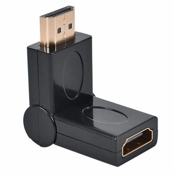 TSS 90-180 Degree HDMI Male To Female Adapter Shape L Weight 10 g Material ABS Brand Storite Rotate 90-18 Degree Converter type - Tiger Sporty Shop - India