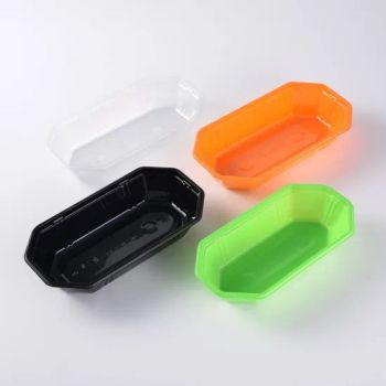 Manufacturer Supply Disposable Plastic Pet Fruit Tray Uncovered Grape Mango Fruit Box Rectangular Boat Shape Fruit Tray - Henan First Rise Technology Co., Ltd - China