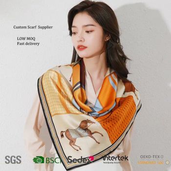 Comfortable Digital Print 100% Mulberry Silk Satin Scarf - Hangzhou Zhigeng Silk Co., Ltd. - China