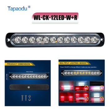 12 LED Red-White Flashing Emergency Warning - Strobe Light for Car Grilles, off-Road & Work Trucks - Foshan Nanhai Yiyuan Electric Appliances&Hardware Co., Ltd. - China