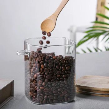 Squared Transparent Glass Food Storage Jar with Bamboo Lid Tea Coffee Beans Container Snack Nuts Sealed Box Kitchen Organizer - Tianjin Jiaming Technology Co., Ltd. - China