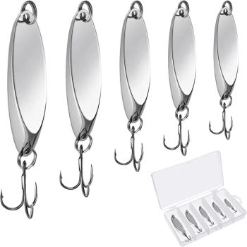Fishing Spoons Lures, Treble Hooks Fishing Spoons Hard Metal Spoon Lures Spoons Gold Silver for Huge Distance Cast Saltwater Freshwater Fishing in 1/5 Oz 1/4 Oz - Weihai Lotus Outdoor Co., Ltd. - China