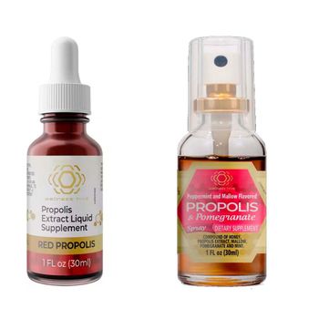 KIT PROPOLIS PROPOLIS HONEY MINT AND POMEGRANATE EXTRACT AND RED PROPOLIS EXTRACT 30ML DROPS - Wellness Hive - Brazil