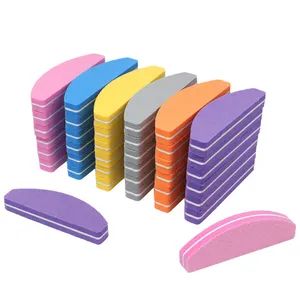 Wholesale Mini Different Color Sponge Nail File Professional Half Moon Nail Buffer - Ningbo Sundy Imp & Exp Co., Ltd. - China