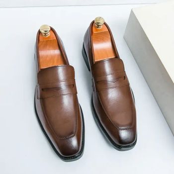 2025 New Ideas High Quality Genuine Brown Leather Men's Dress Shoes Business Dress Shoes Slip-on Formal Office Wedding Style - Zhangzhou Xiangcheng Danxing Trading Co., Ltd - China